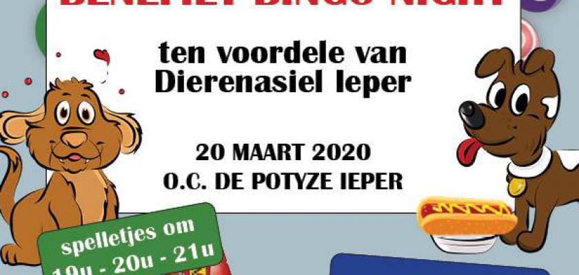 Benefiet Bingo Night ten voordele van het Iepers Dierenasiel op 20 maart 2020